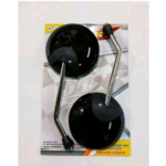 Spion Gagang Chrome Retro Desain Klasik Tampilan Vintage untuk Motor - Hitam