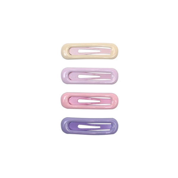 Jepit Rambut Anak Isi 4 Bentuk Lucu Warna Warni Aksesoris Wanita - Oval