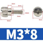 Sekrup Baut Casing PC Desktop untuk PSU HDD SSD PCI - M3x8 Putih