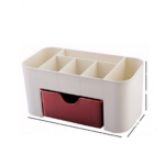 Wadah Plastik Kotak Peralatan Make Up Tempat Kosmetik Alat Makeup - Merah - Image 2