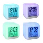Jam LED Digital Lampu 7 Warna dengan Tampilan Waktu, Tanggal, dan Kalender - Image 7