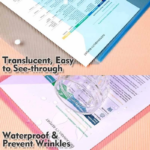 Map Plastik A4 Kancing Folio Transparan Warna Tempat Penyimpanan File - Pink - Image 5