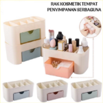 Wadah Plastik Kotak Peralatan Make Up Tempat Kosmetik Alat Makeup - Merah - Image 3