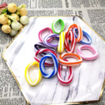 Ikat Rambut Wol Anak Dewasa Kunciran Mini Salur Warna Warni Ceria - Image 5