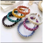 Bando Headband Wanita Mutiara Kerut Satin Pearl Fashion Korean Style - Image 3