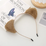 Bando Telinga Kucing Rambut Bandana Bulu Lucu Korean Style - Coklat - Image 7