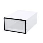 Kotak Penyimpanan Sepatu Transparan Tebal Kuat Rapi - Putih Hitam