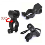 Tempat Holder Senter Sepeda 360 Derajat Bracket Torch Flashlight Hitam - Image 3