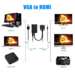 Kabel Converter HDMI to VGA VGA to HDMI Plus Audio Resolusi 1080p - HDMI VGA AUDIO - Image 7