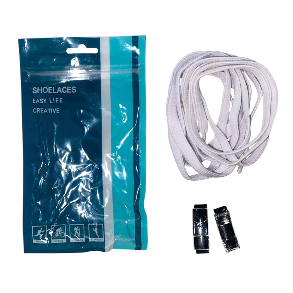 KWfnXYaXyNDbaXtNqEyG5pN2rdnrvIE2WYQFL6nV Tali Sepatu Karet Elastis dengan Pengunci untuk Aktivitas Harian - White - Image 1