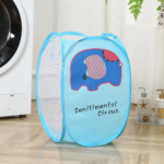 Keranjang Cucian Pakaian Baju Kotor Lipat Karakter Laundry Bag Nylon - Gajah Biru - Image 6
