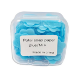 Sabun Kertas Travel Mini Motif Bunga Praktis untuk Cuci Tangan - Biru