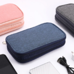 Pouch Dompet Travel Double Layers Mini Storage Organizer Cable Cord - Abu - Image 9