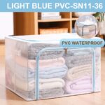 Kotak Penyimpanan Lipat Serbaguna Mainan dan Pakaian Double Zipper - Orange 66L - Image 8