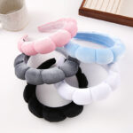 Bando Shell Busa Jumbo Fluffy Empuk Polos Bandana Cloud Style Gaya Korea - Cream - Image 2