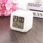 Jam LED Digital Lampu 7 Warna dengan Tampilan Waktu, Tanggal, dan Kalender - Image 3