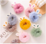 Ikat Rambut Anak Perempuan Telinga Kelinci Rabbit Bulu Halus Aesthetic - Hitam - Image 8