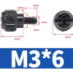 Sekrup Baut Casing PC Desktop untuk PSU HDD SSD PCI - M3x6 Hitam