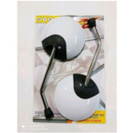 Spion Gagang Chrome Retro Desain Klasik Tampilan Vintage untuk Motor - Putih