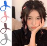 Hair Clip Wig Jepit Rambut Palsu Warna Fashion Highlight - PINK - Image 8