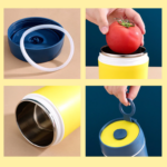 Tempat Makan Bubur Sup Mini Portable Makanan Tahan Panas Anti Tumpah - Kuning - Image 5