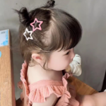 Jepit Rambut Bentuk Bintang 5PCS Warna Warni untuk Wanita - Hitam - Image 5