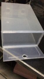 Kotak Penyimpanan Sepatu Transparan Tebal Kuat Rapi - Putih Hitam - Image 8