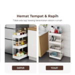 Rak Dapur Plastik Persegi 3-4 Susun Hemat Tempat dan Praktis - 3 Susun Putih - Image 8