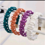 Bando Headband Wanita Mutiara Kerut Satin Pearl Fashion Korean Style - Image 5