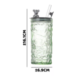 Tumbler Botol Minum Kaca Motif Kristal Aesthetic Tutup Beruang Sedotan - Orange - Image 8