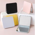 Cermin Lipat 2 Sisi Persegi Kaca Make Up Polos Mini Mirror Decor Sticker - Cream - Image 2