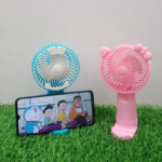 Kipas Angin Genggam Tangan Karakter Dengan Penyangga HP - Pink - Image 2