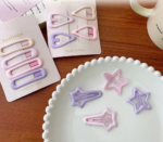 Jepit Rambut Anak Isi 4 Bentuk Lucu Warna Warni Aksesoris Wanita - Bintang Jatuh - Image 4