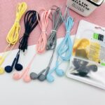 Earphone headset handsfree macaron u19 stereo kabel mate color mic - Pink - Image 3