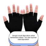 Sarung Tangan Motor Half Finger Jari Terbuka Anti Slip - Bintik - Image 4