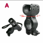 Tempat Holder Senter Sepeda 360 Derajat Bracket Torch Flashlight Hitam