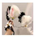 Bando Cosplay Bulu Bentuk Telinga Kucing Lonceng Pita Lucu Aesthetic - Pink - Image 6