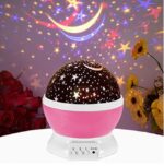 Lampu Tidur Hias Proyektor Desain Bulan Bintang Suasana Langit Romantis - Pink - Image 7