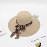 Topi Pantai Wanita Anti UV Motif Bunga Pita Polkadot Bisa Dilipat - CREAM - Image 7