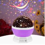 Lampu Tidur Hias Proyektor Desain Bulan Bintang Suasana Langit Romantis - Pink - Image 8