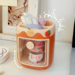 Organizer Meja Laci 2 Tingkat Penyimpanan Stationery Alat Tulis - Pink - Image 9