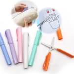 Gunting Lipat Mini Bentuk Pena Praktis Ringkas dan Mudah Dibawa - Biru - Image 2