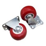 Roda Troli Etalase 4 Pcs Caster Merah Nylon PVC dengan Rem Putar - Tanpa rem - Image 3