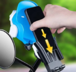 Holder Smartphone Bentuk Helm Motor Buka Tutup Motif Robot Keren - Robot Hitam Red - Image 9