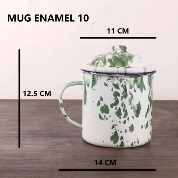 Mug Enamel Jadul Stainless Steel Gelas Jumbo Kopi Teh Gaya Klasik - 10