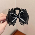 Jepit Rambut Pita Model Korea Dengan Model Berlian Cantik - Hitam - Image 2