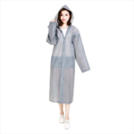 Jas Hujan Model Poncho Waterproof untuk Anak dengan Bahan EVA Tebal - Abu