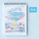 Sketchbook A4 Aesthetic Buku Gambar Spiral Vertikal Kertas Cream - Sunrise
