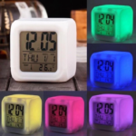 Jam LED Digital Lampu 7 Warna dengan Tampilan Waktu, Tanggal, dan Kalender - Image 4