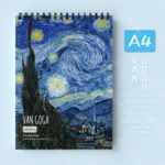 Sketchbook A4 Aesthetic Buku Gambar Spiral Vertikal Kertas Cream - Nightsky